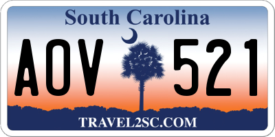 SC license plate AOV521