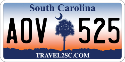 SC license plate AOV525