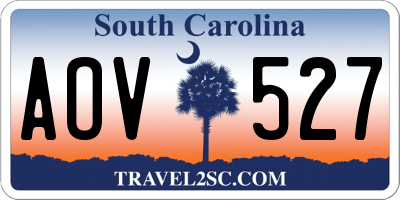 SC license plate AOV527
