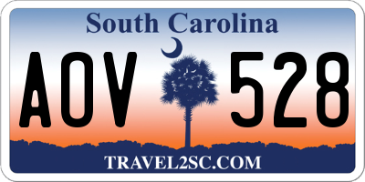 SC license plate AOV528