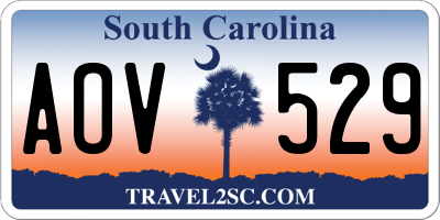 SC license plate AOV529