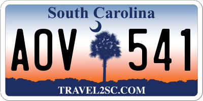 SC license plate AOV541