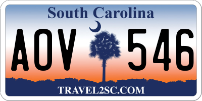 SC license plate AOV546