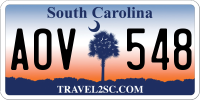SC license plate AOV548