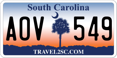 SC license plate AOV549