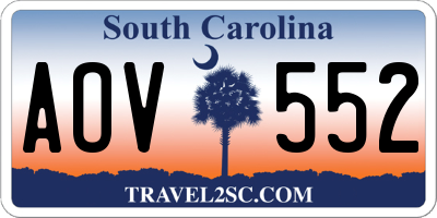 SC license plate AOV552