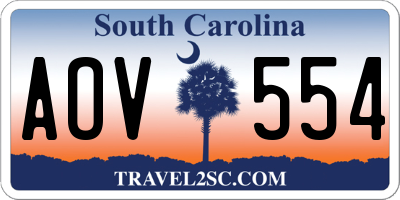 SC license plate AOV554