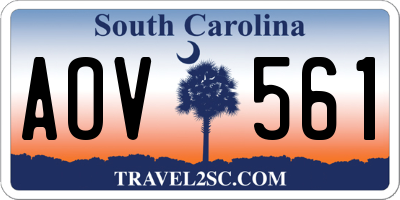 SC license plate AOV561