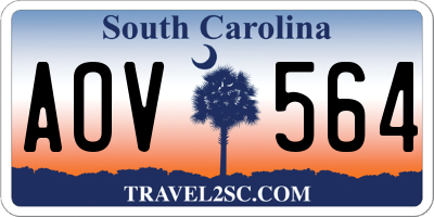 SC license plate AOV564