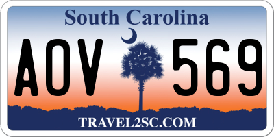 SC license plate AOV569