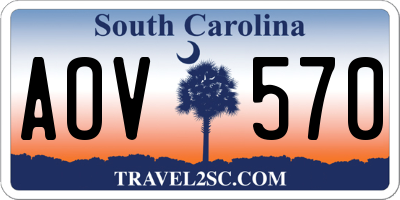 SC license plate AOV570