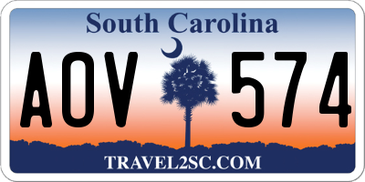 SC license plate AOV574
