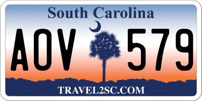 SC license plate AOV579