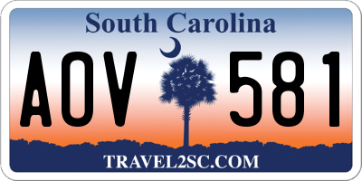 SC license plate AOV581