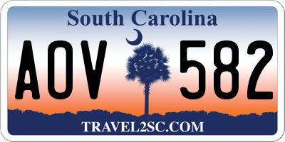 SC license plate AOV582