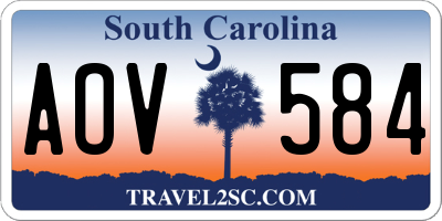 SC license plate AOV584