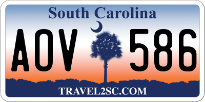SC license plate AOV586