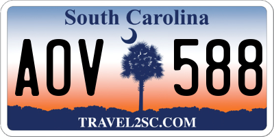 SC license plate AOV588