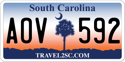 SC license plate AOV592