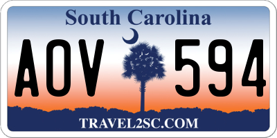 SC license plate AOV594