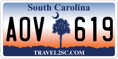 SC license plate AOV619