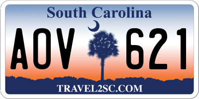 SC license plate AOV621