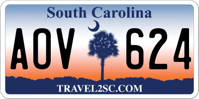 SC license plate AOV624