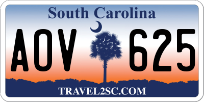 SC license plate AOV625
