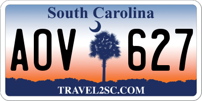 SC license plate AOV627