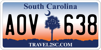 SC license plate AOV638
