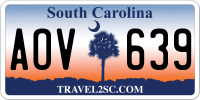 SC license plate AOV639