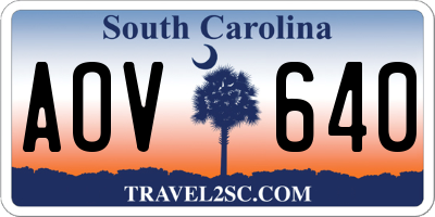 SC license plate AOV640