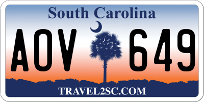 SC license plate AOV649