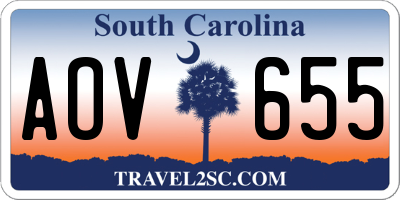 SC license plate AOV655