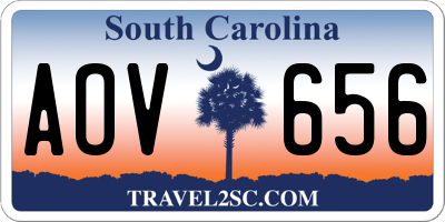SC license plate AOV656