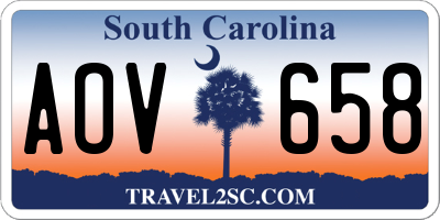 SC license plate AOV658