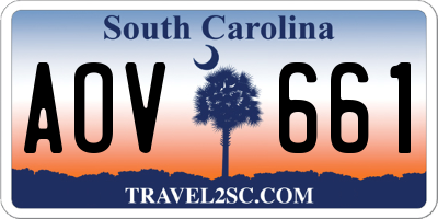 SC license plate AOV661