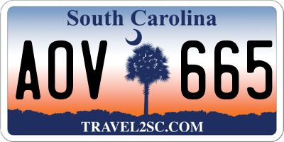 SC license plate AOV665