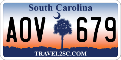SC license plate AOV679
