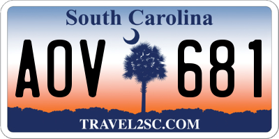 SC license plate AOV681