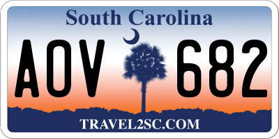 SC license plate AOV682