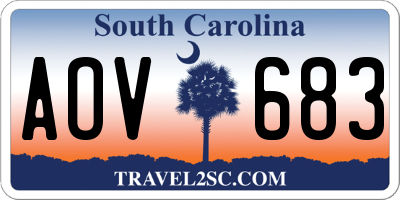 SC license plate AOV683