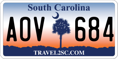 SC license plate AOV684