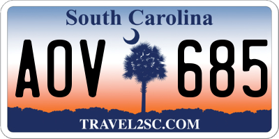 SC license plate AOV685