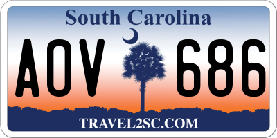 SC license plate AOV686