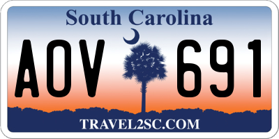 SC license plate AOV691