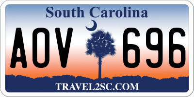 SC license plate AOV696