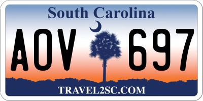 SC license plate AOV697