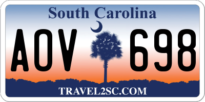 SC license plate AOV698