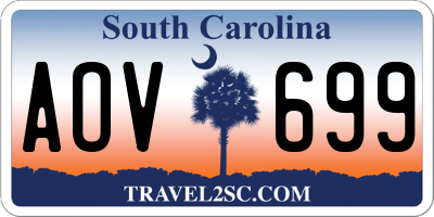 SC license plate AOV699